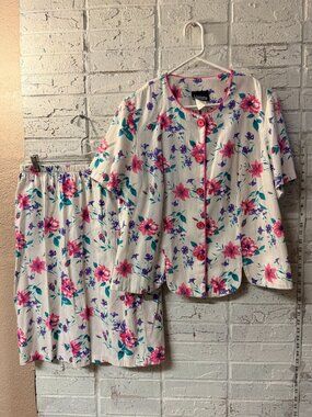 Vintage Whirlaway Frocks Floral Skirt Set Pink Purple Cottagecore 16WP